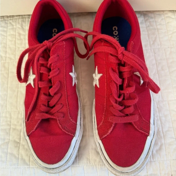 Converse One Star Pro Red Canvas Athletic Low Top Sneakers Big Kid Sz 5.5 - Picture 7 of 8